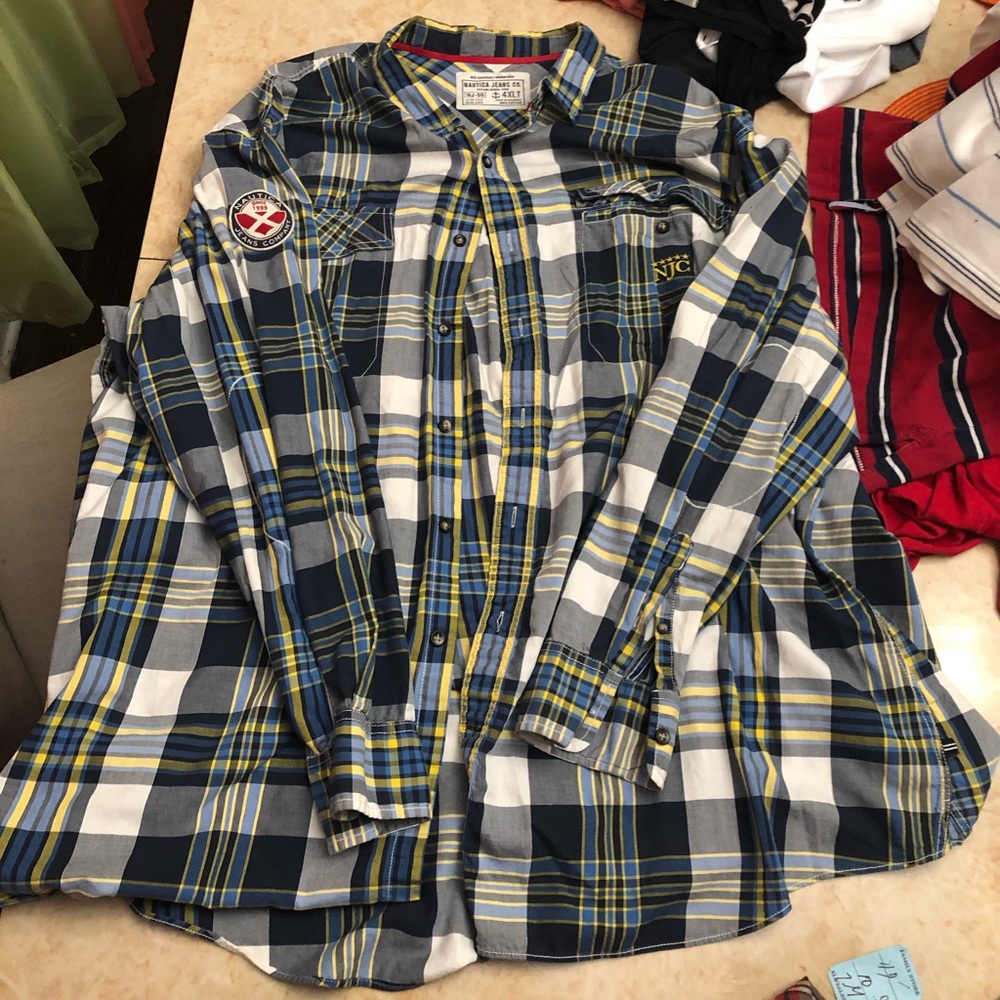 Vintage nautical jeans flannel
